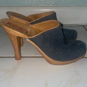 Michael Kors Denim platform open back made in Italy clogs